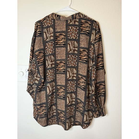 Le Caviar Vintage Leopard‎ Print Blouse Women's Size L - Picture 3 of 4